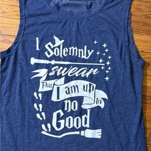 Blue Graphic Tank Top